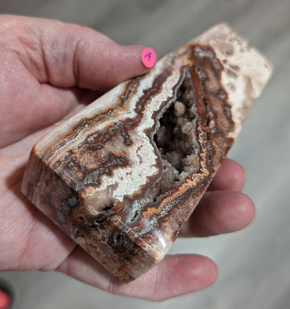 Druzy Pink Crazy Lace Agate Tower