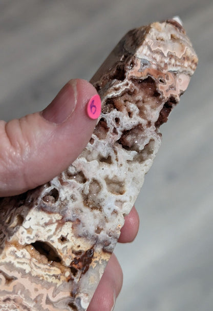 Druzy Pink Crazy Lace Agate Tower