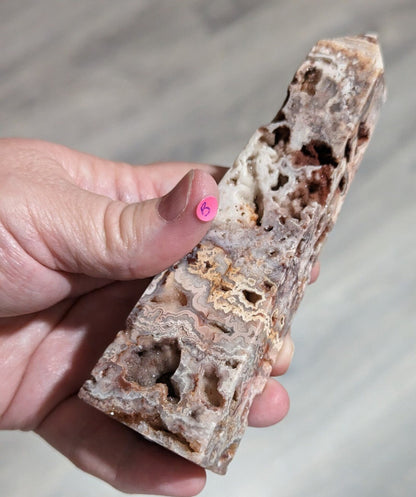 Druzy Pink Crazy Lace Agate Tower