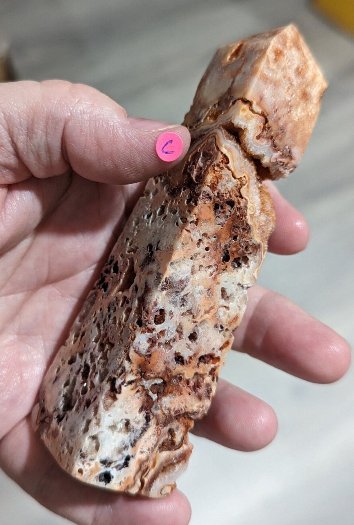 Druzy Pink Crazy Lace Agate Tower