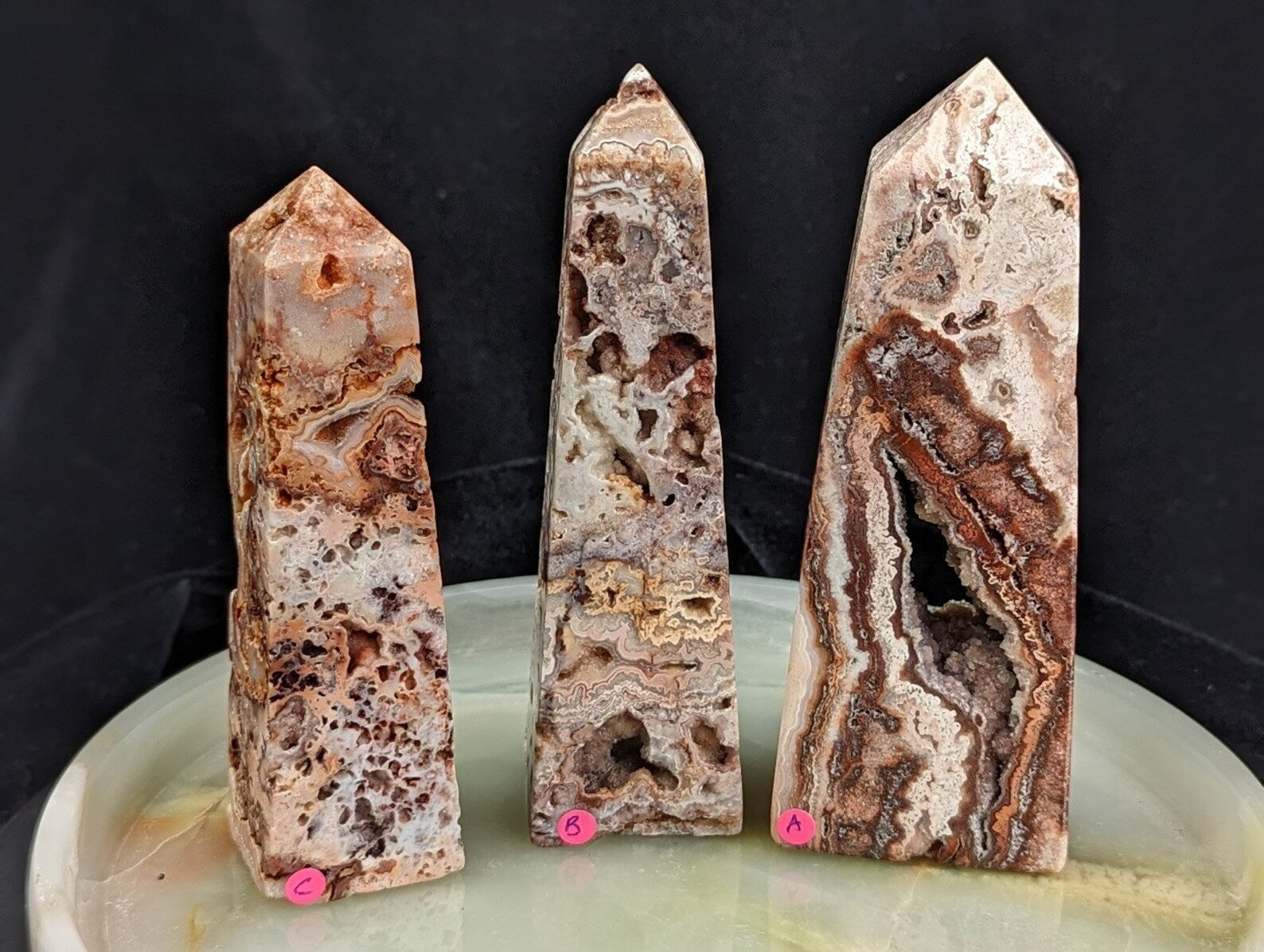 Druzy Pink Crazy Lace Agate Towers