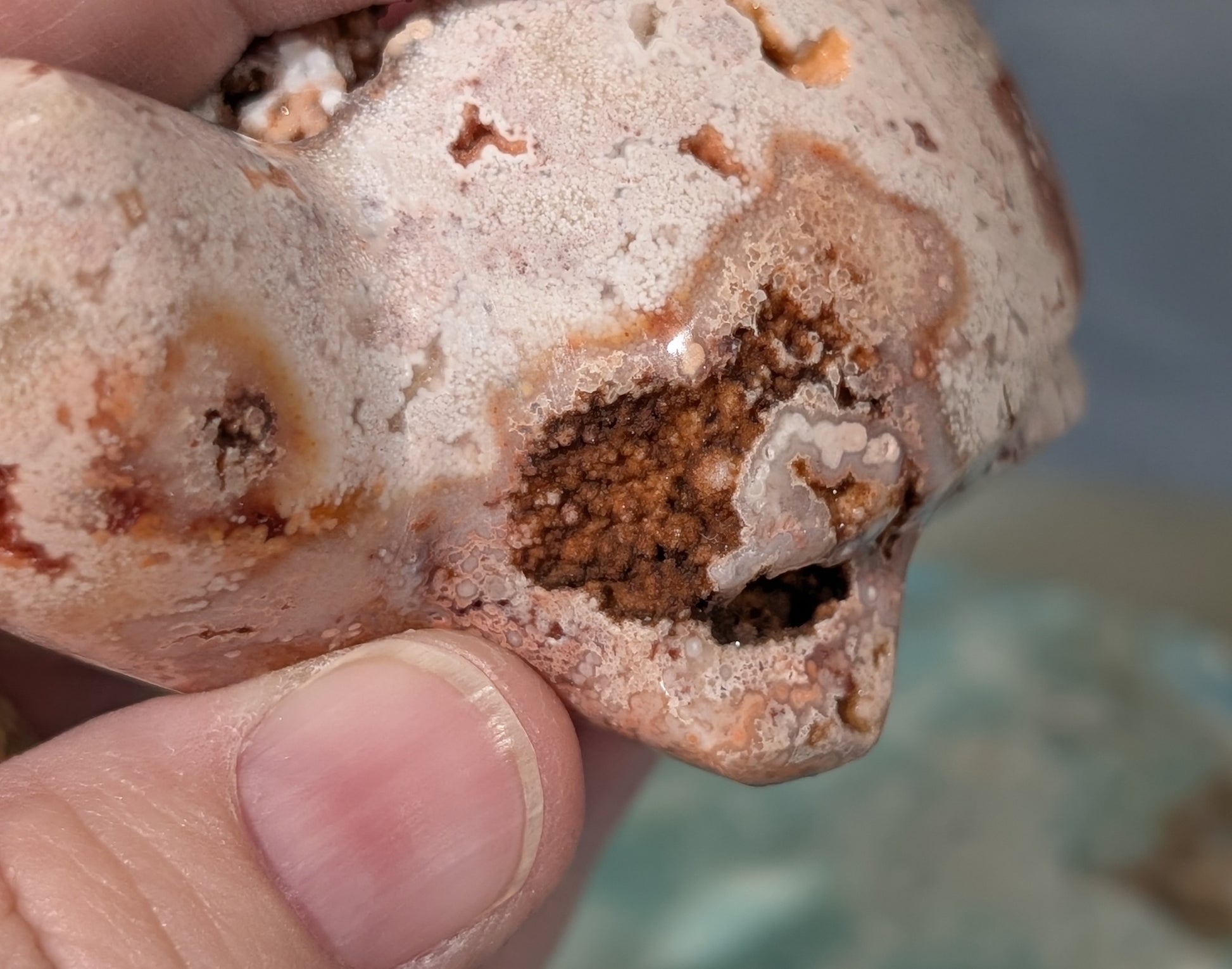 Druzy Pink Crazy Lace Agate Turtle Figurine