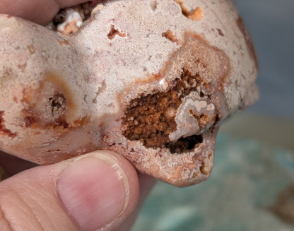 Druzy Pink Crazy Lace Agate Turtle Figurine