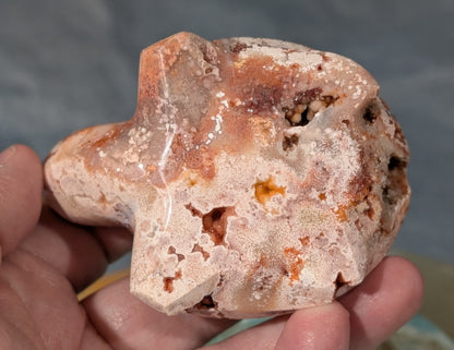 Druzy Pink Crazy Lace Agate Turtle Figurine
