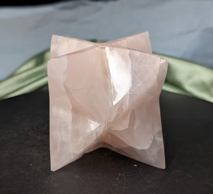 Druzy Pink Mangano Calcite Merkaba 1C