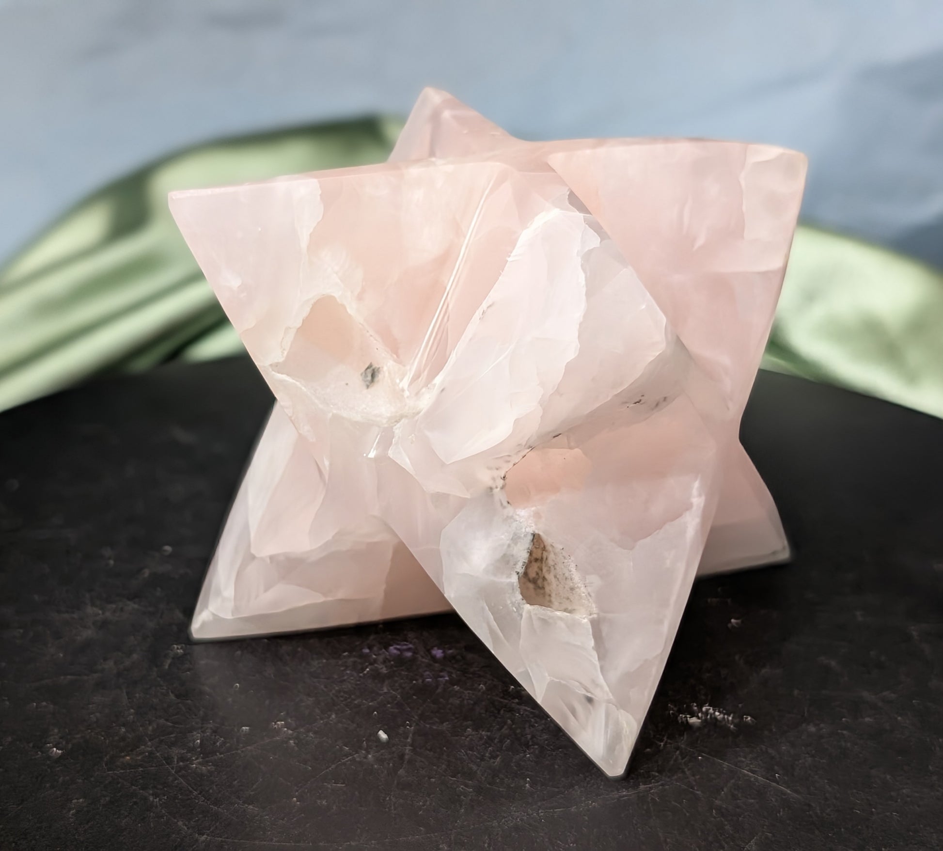 Druzy Pink Mangano Calcite Merkaba 1D