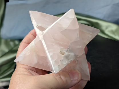 Druzy Pink Mangano Calcite Merkaba 1G