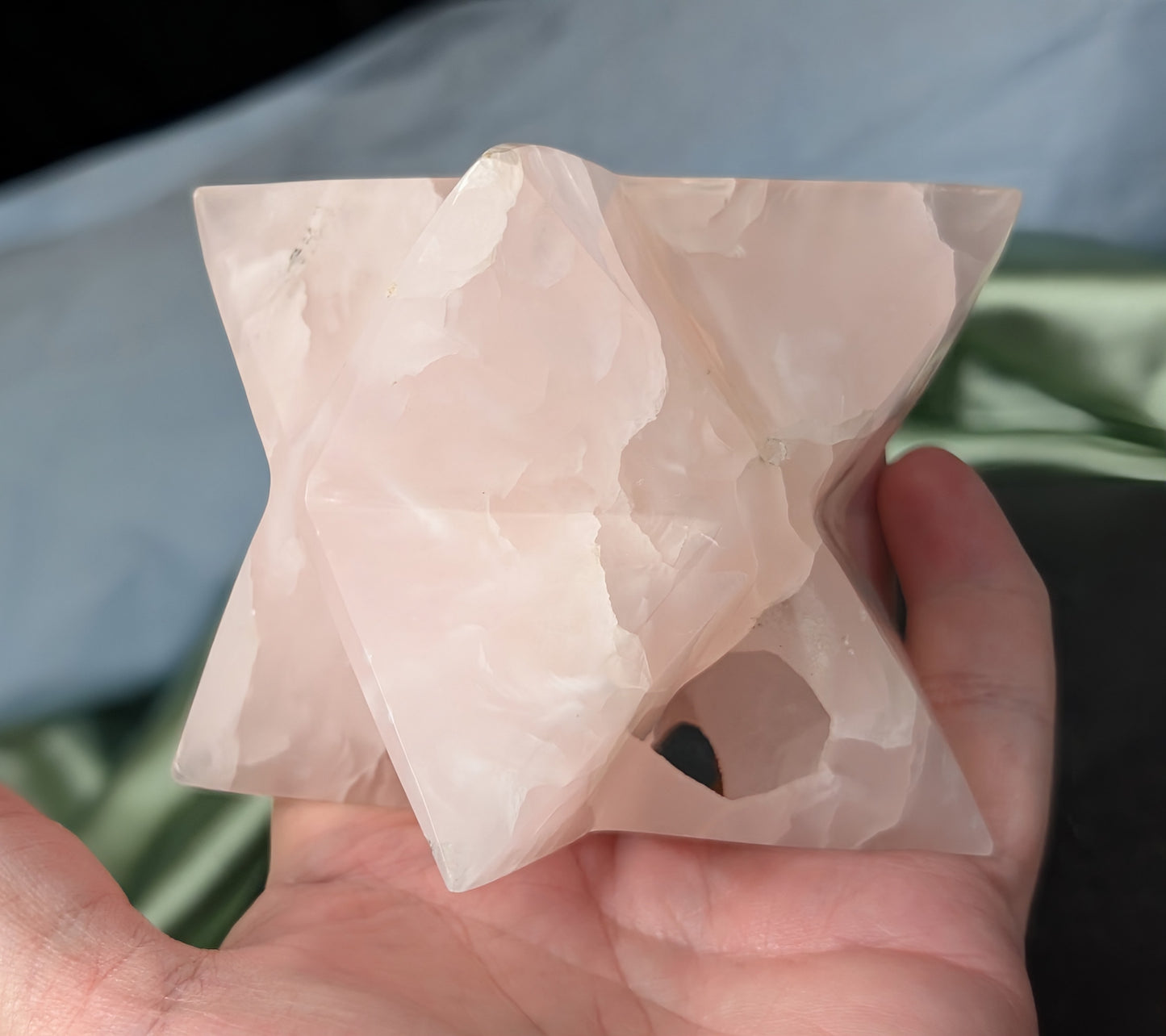 Druzy Pink Mangano Calcite Merkaba 1H