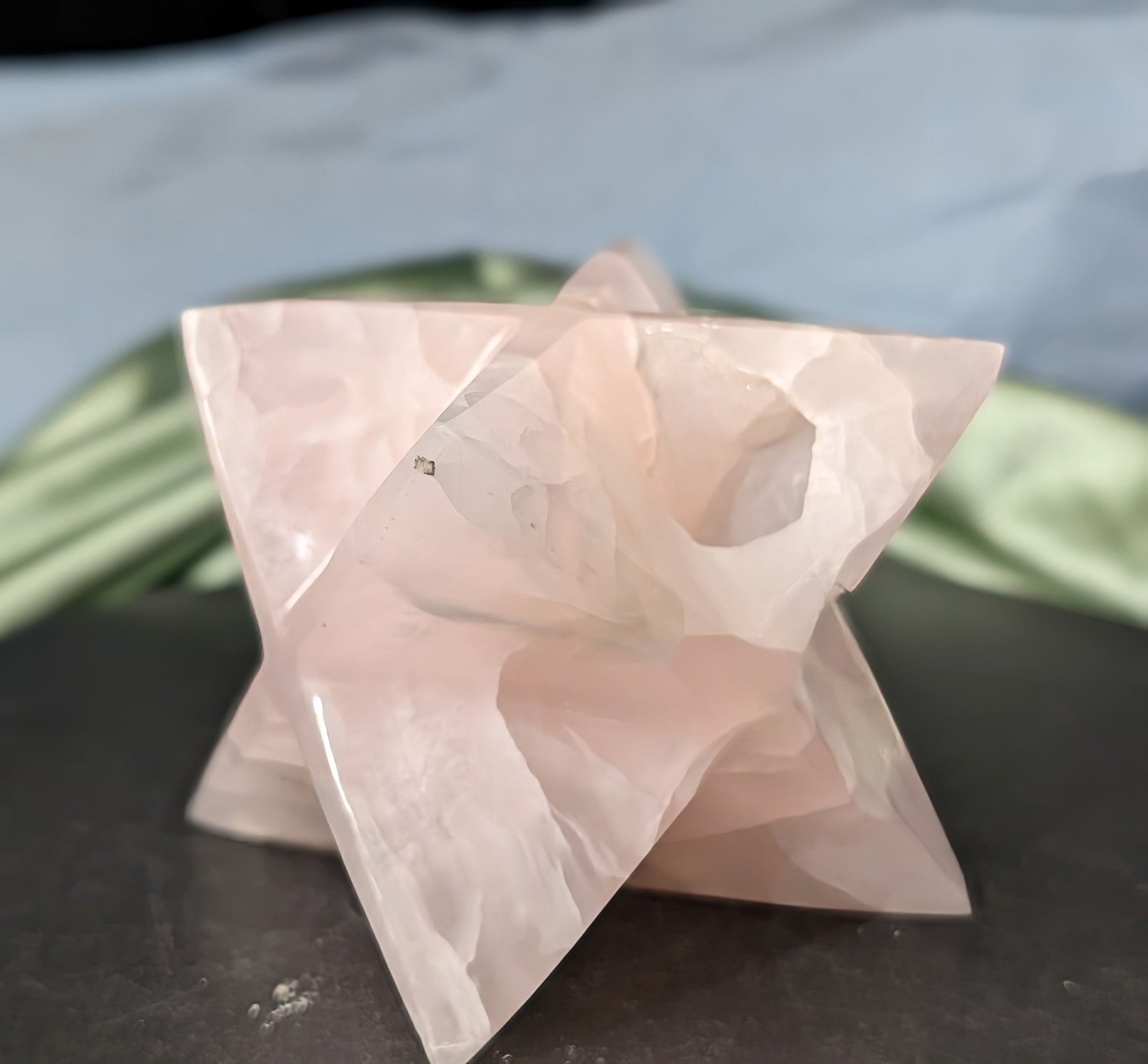 Druzy Pink Mangano Calcite Merkaba 1J