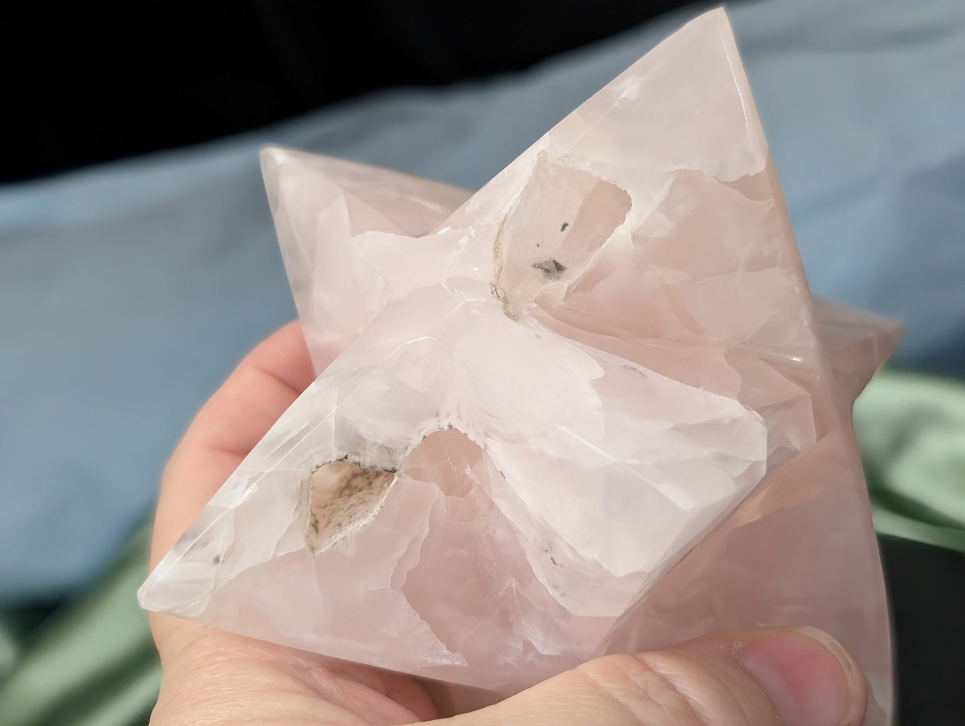 Druzy Pink Mangano Calcite Merkaba 1K