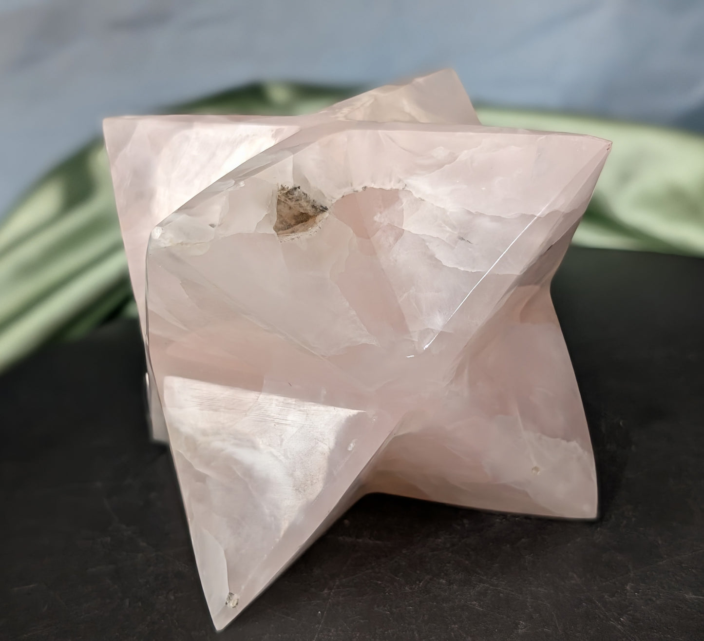 Druzy Pink Mangano Calcite Merkaba 1M