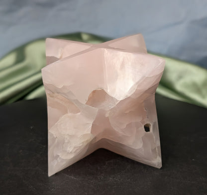Druzy Pink Mangano Calcite Merkaba 1O