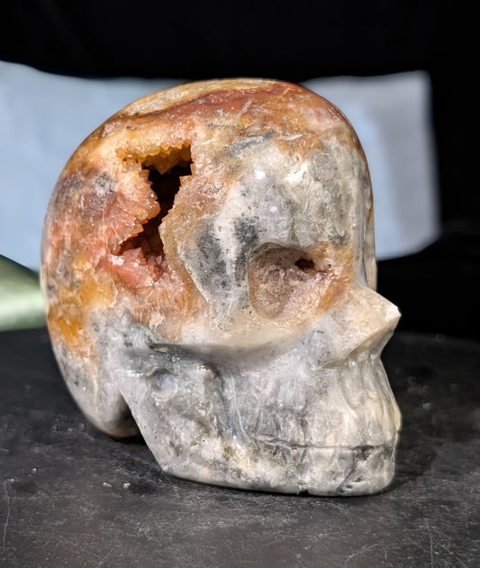 Druzy Red Sphalerite Skull