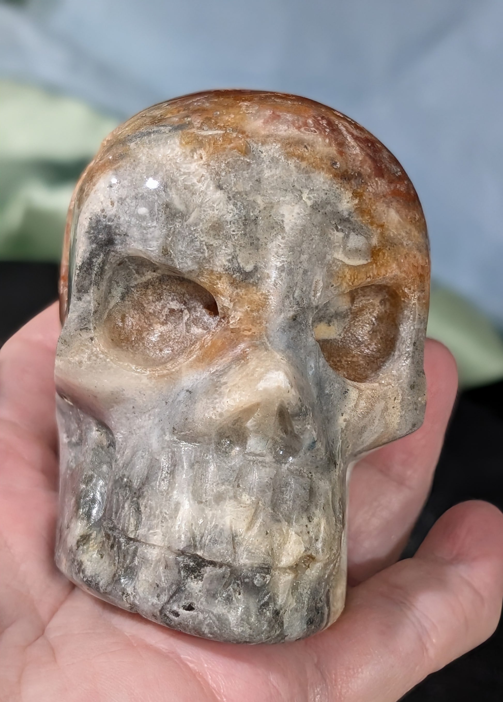 Druzy Red Sphalerite Skull