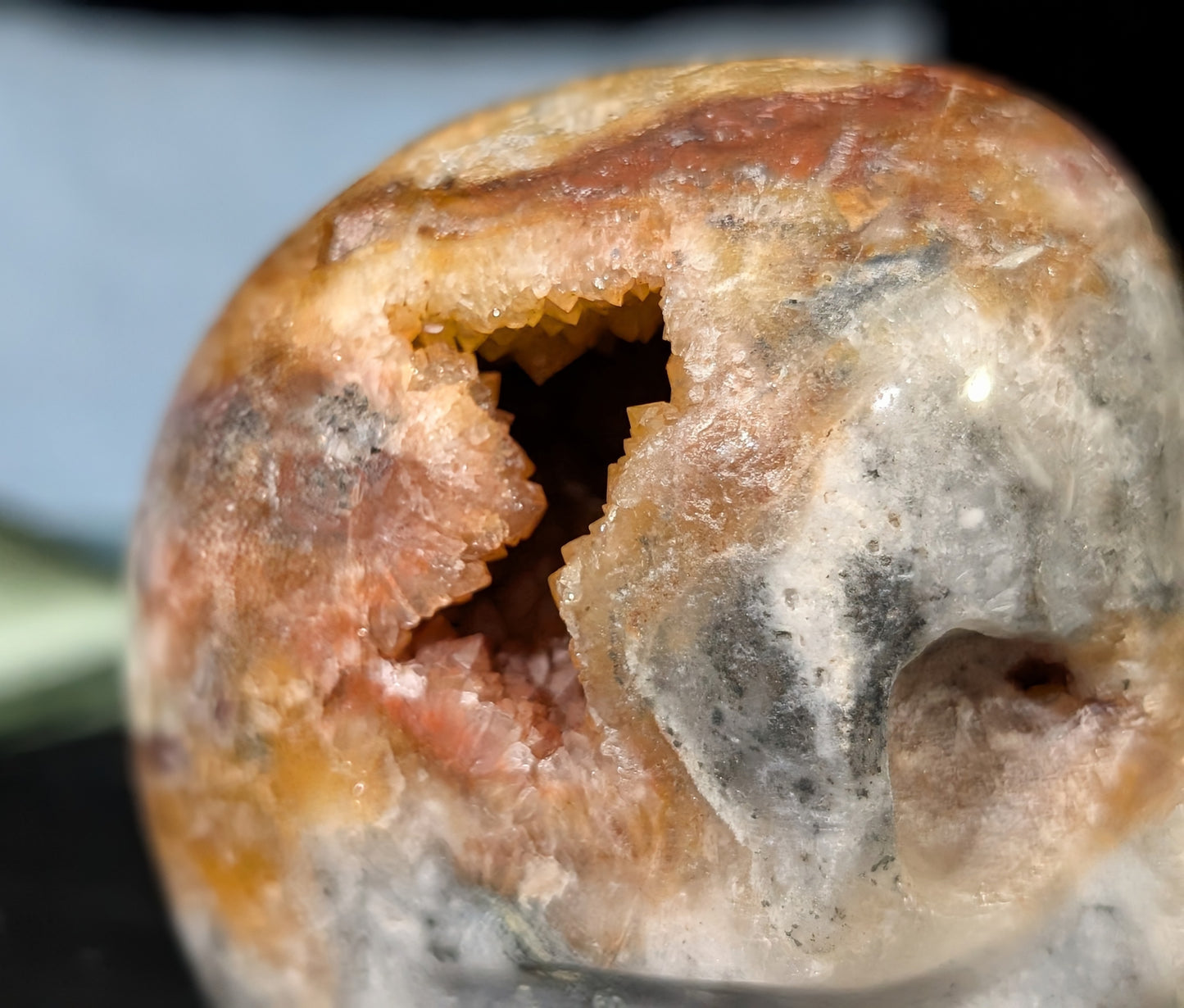 Druzy Red Sphalerite Skull