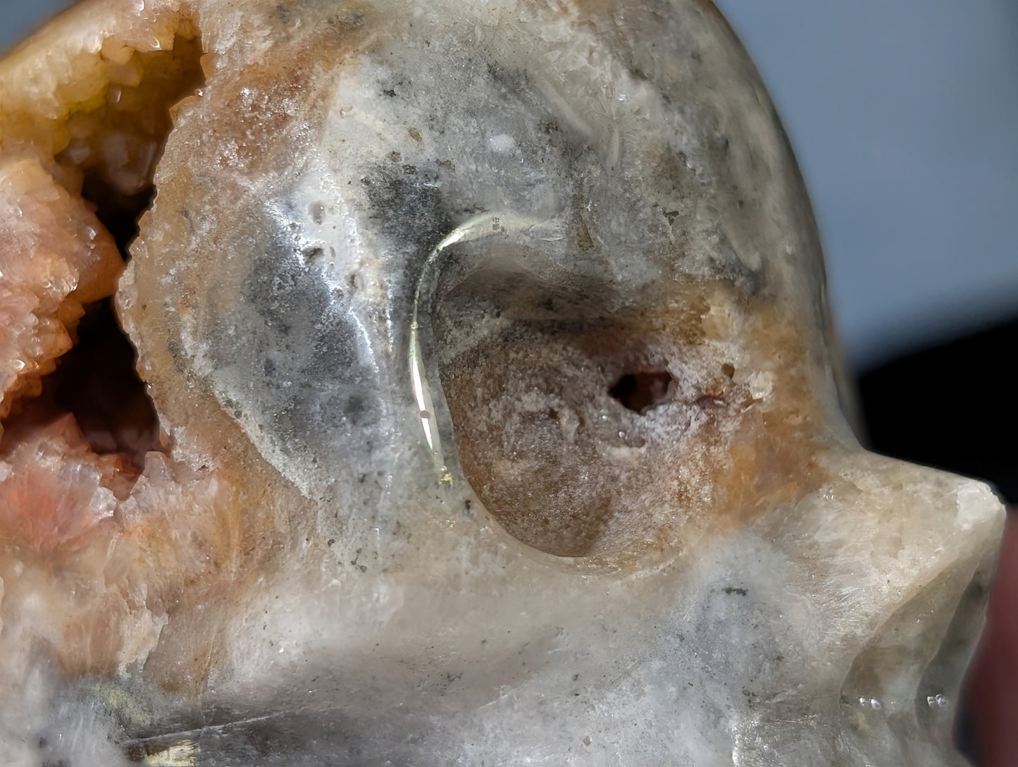 Druzy Red Sphalerite Skull