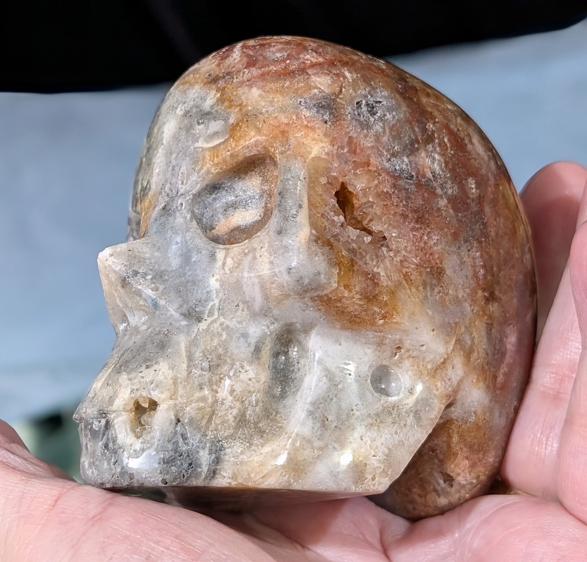 Druzy Red Sphalerite Skull