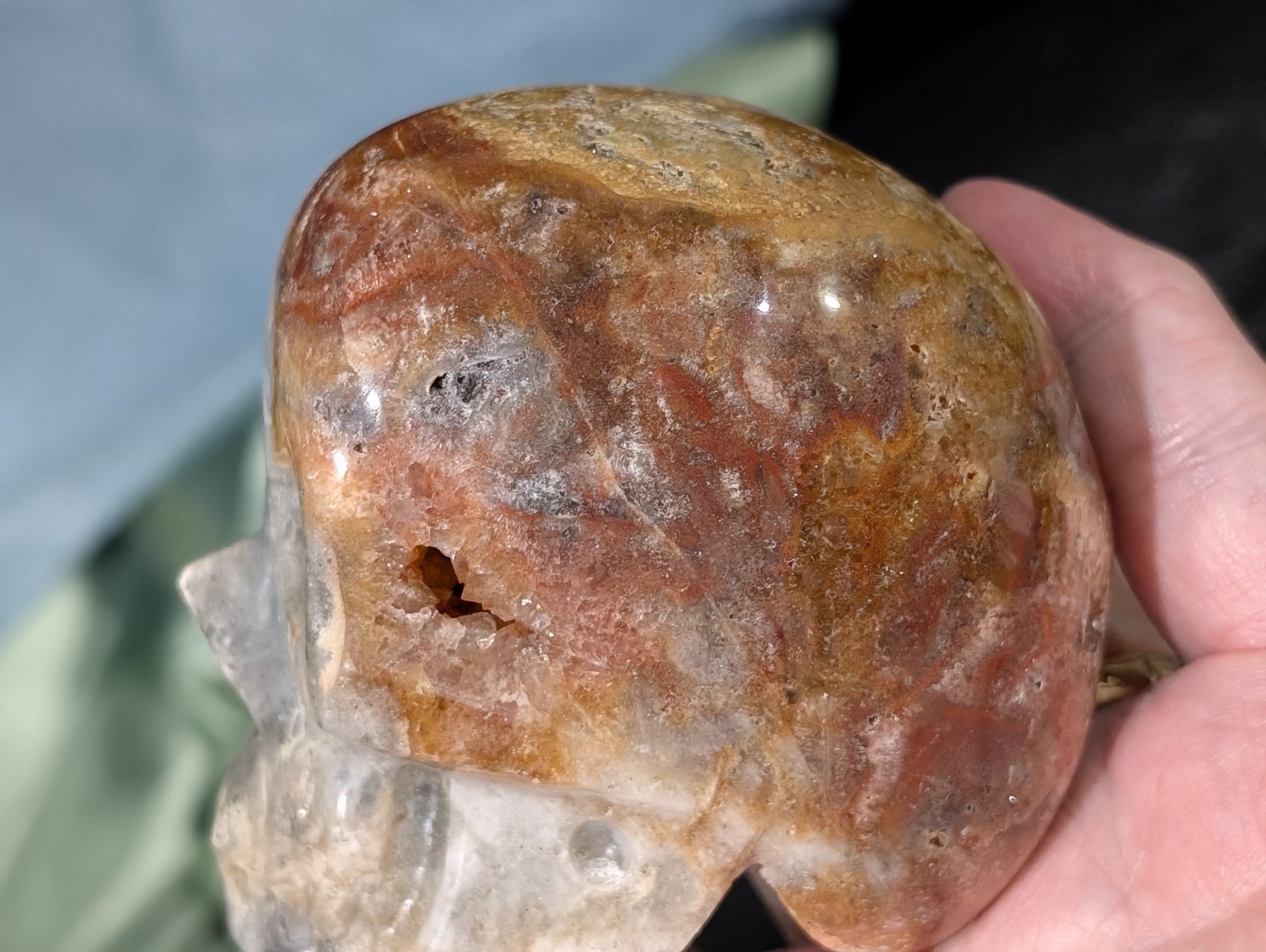 Druzy Red Sphalerite Skull
