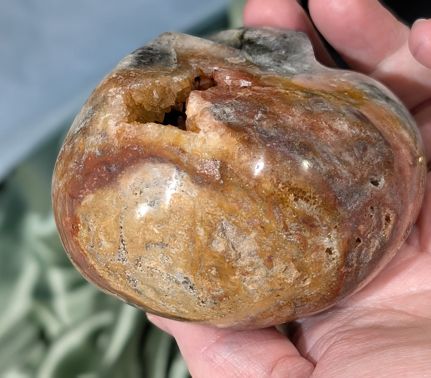 Druzy Red Sphalerite Skull