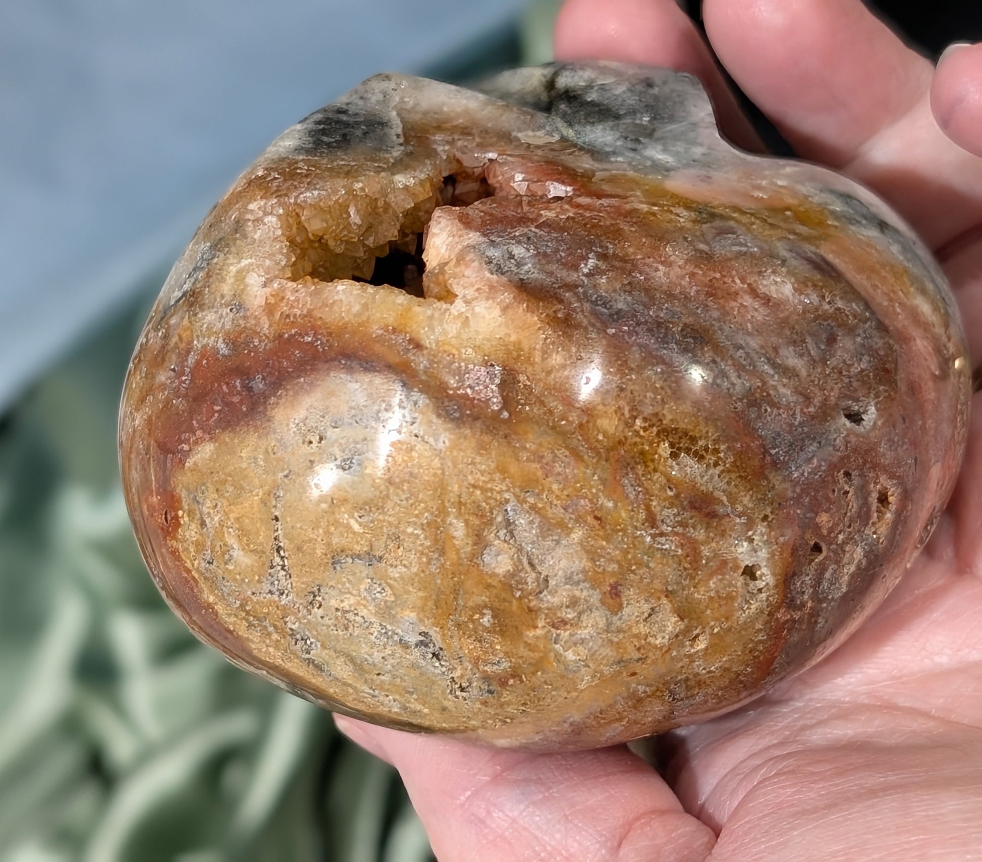 Druzy Red Sphalerite Skull