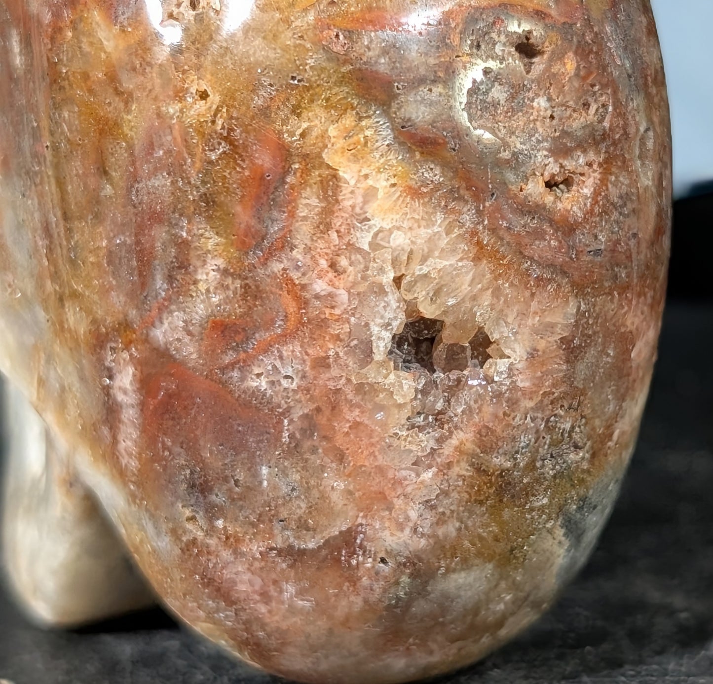 Druzy Red Sphalerite Skull