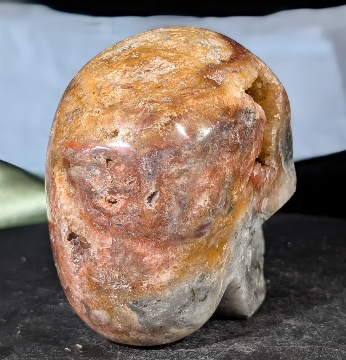 Druzy Red Sphalerite Skull