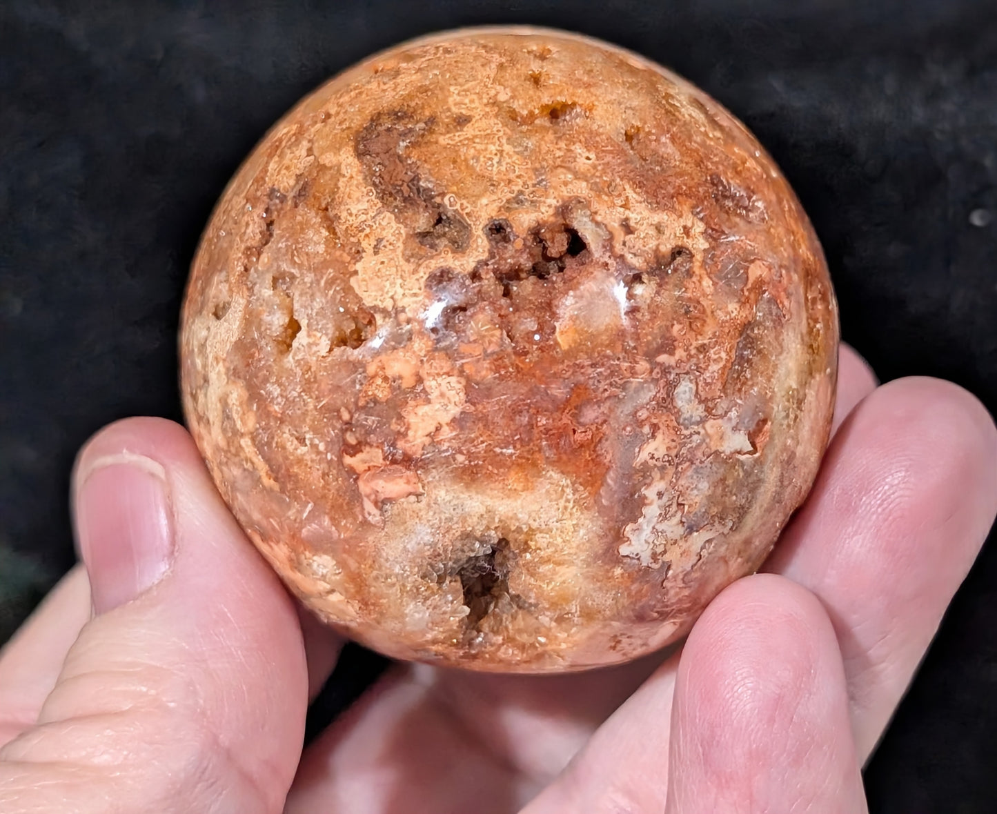 Druzy Red Sphalerite Sphere