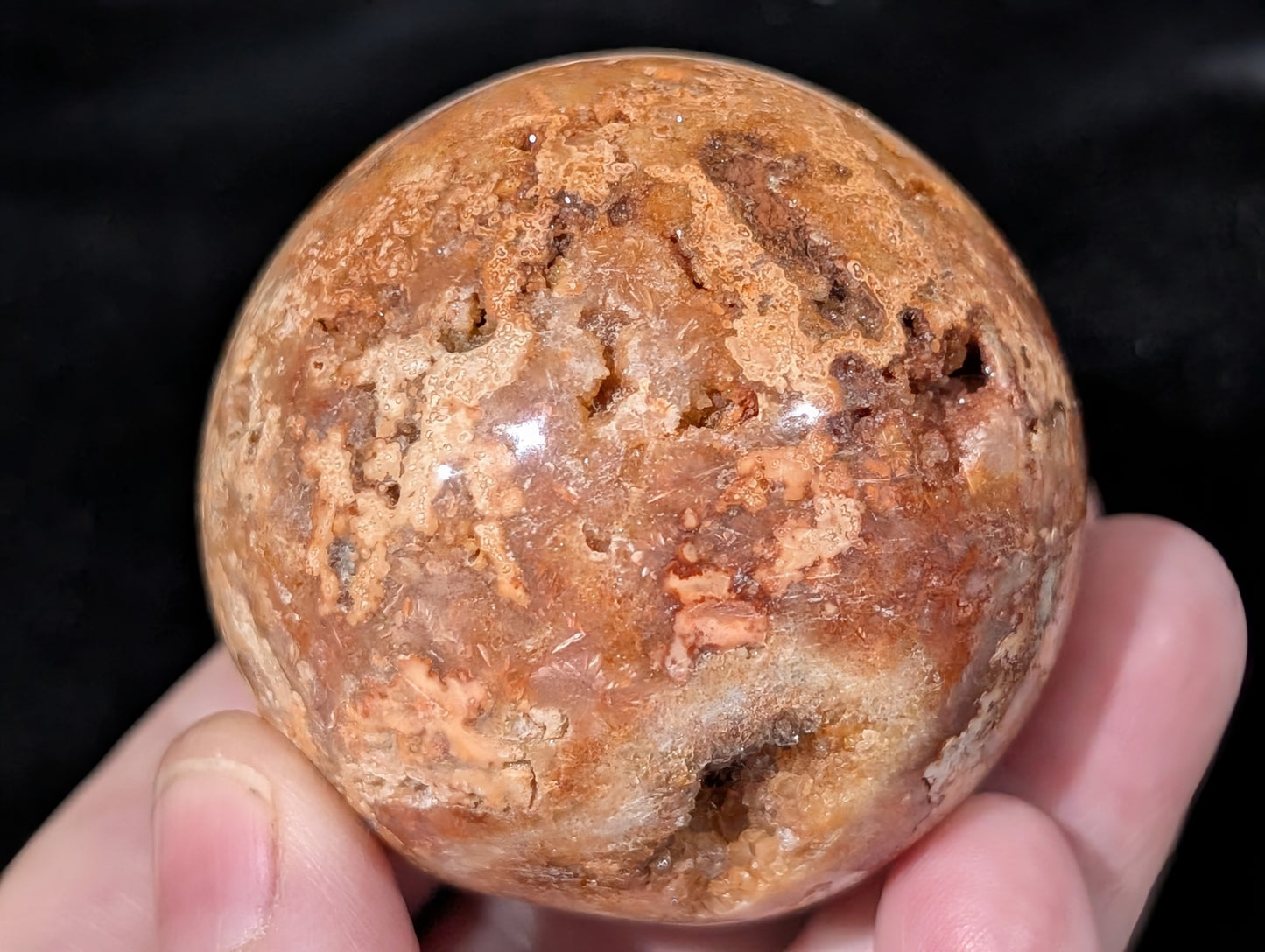 Druzy Red Sphalerite Sphere
