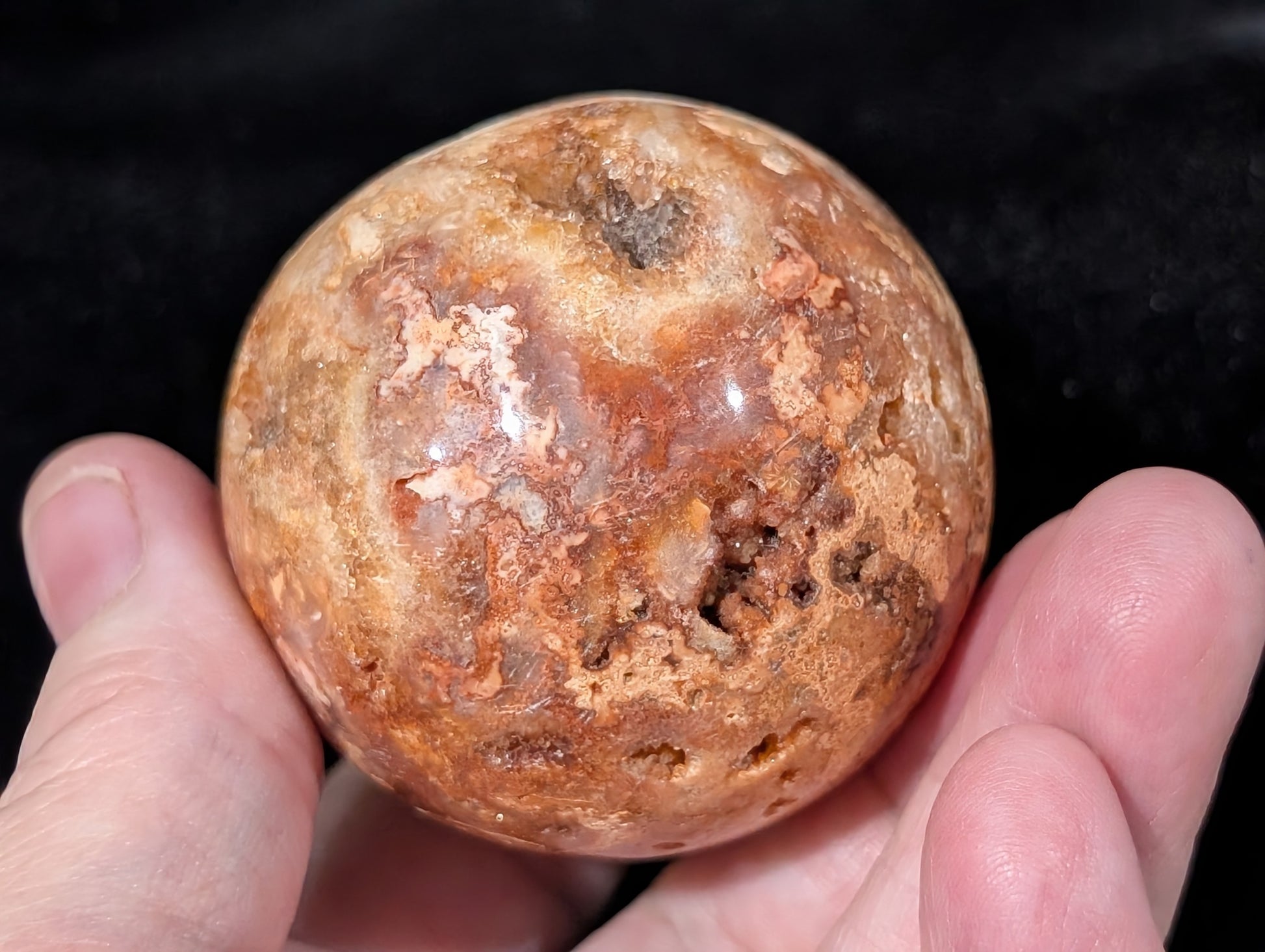 Druzy Red Sphalerite Sphere