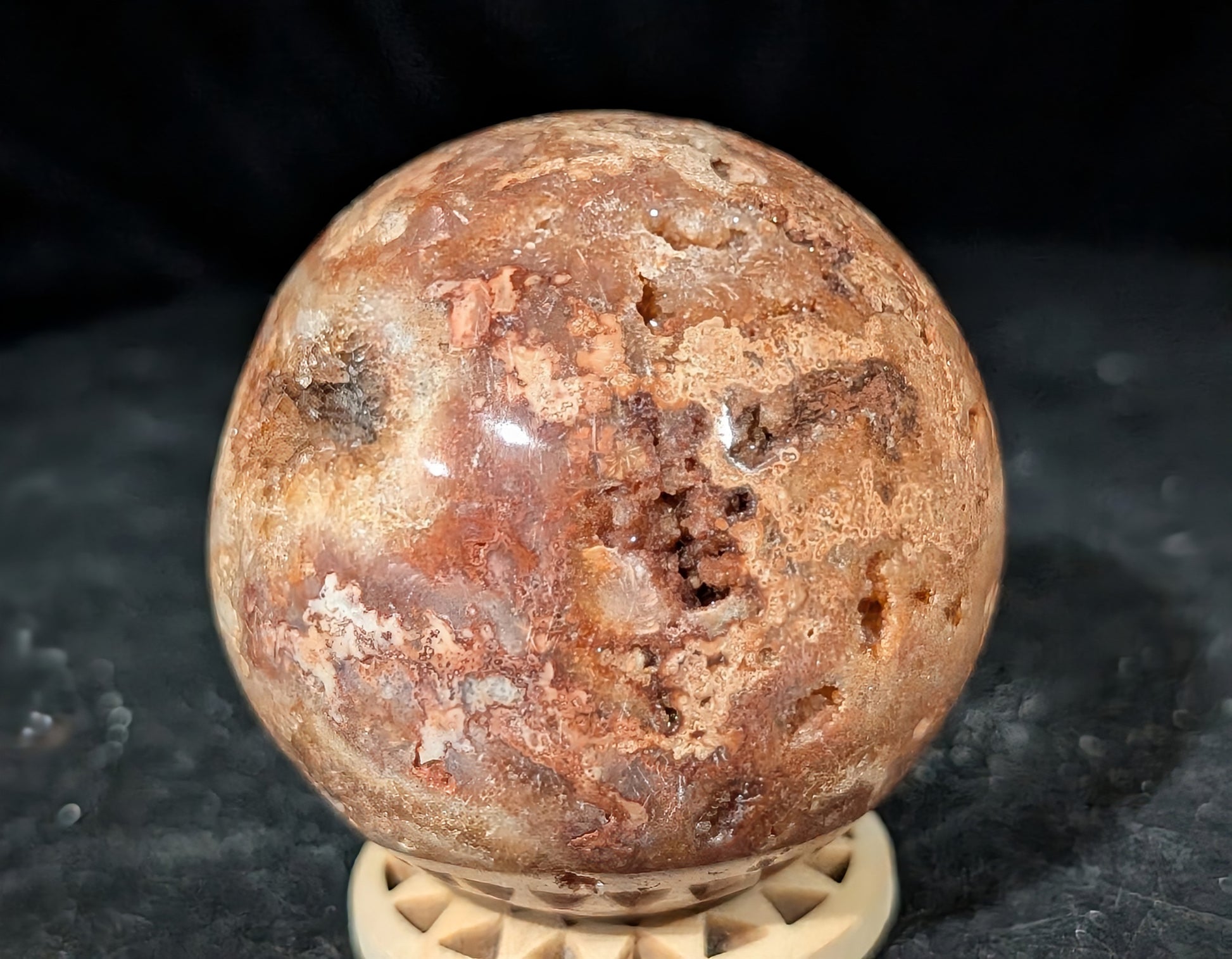 Druzy Red Sphalerite Sphere