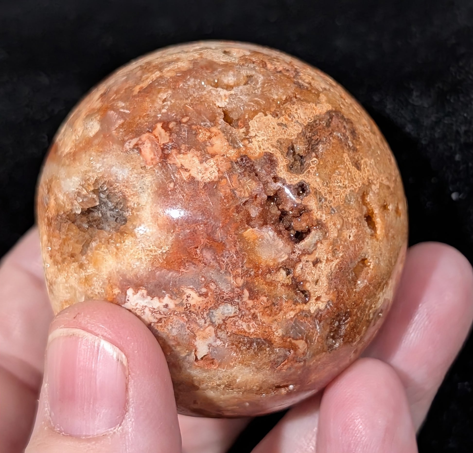 Druzy Red Sphalerite Sphere