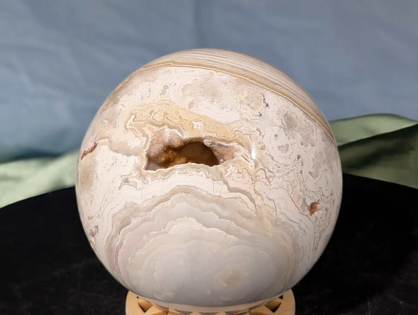 Druzy White Agate Sphere