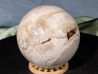 Druzy White Agate Sphere