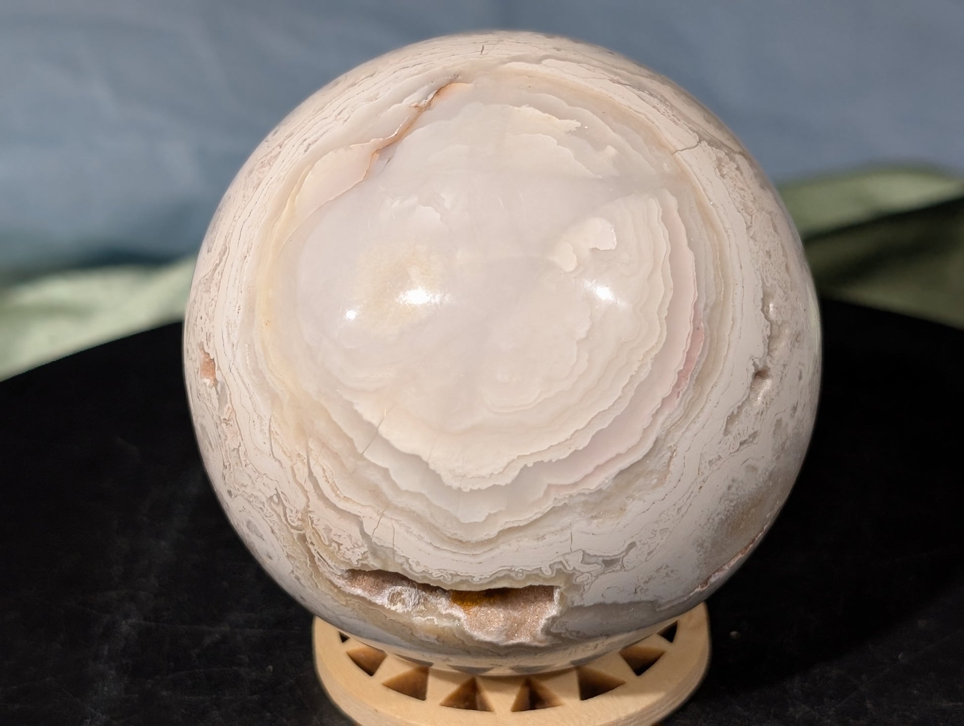 Druzy White Agate Sphere