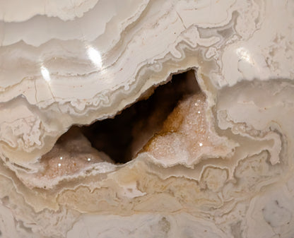 Druzy White Agate Sphere