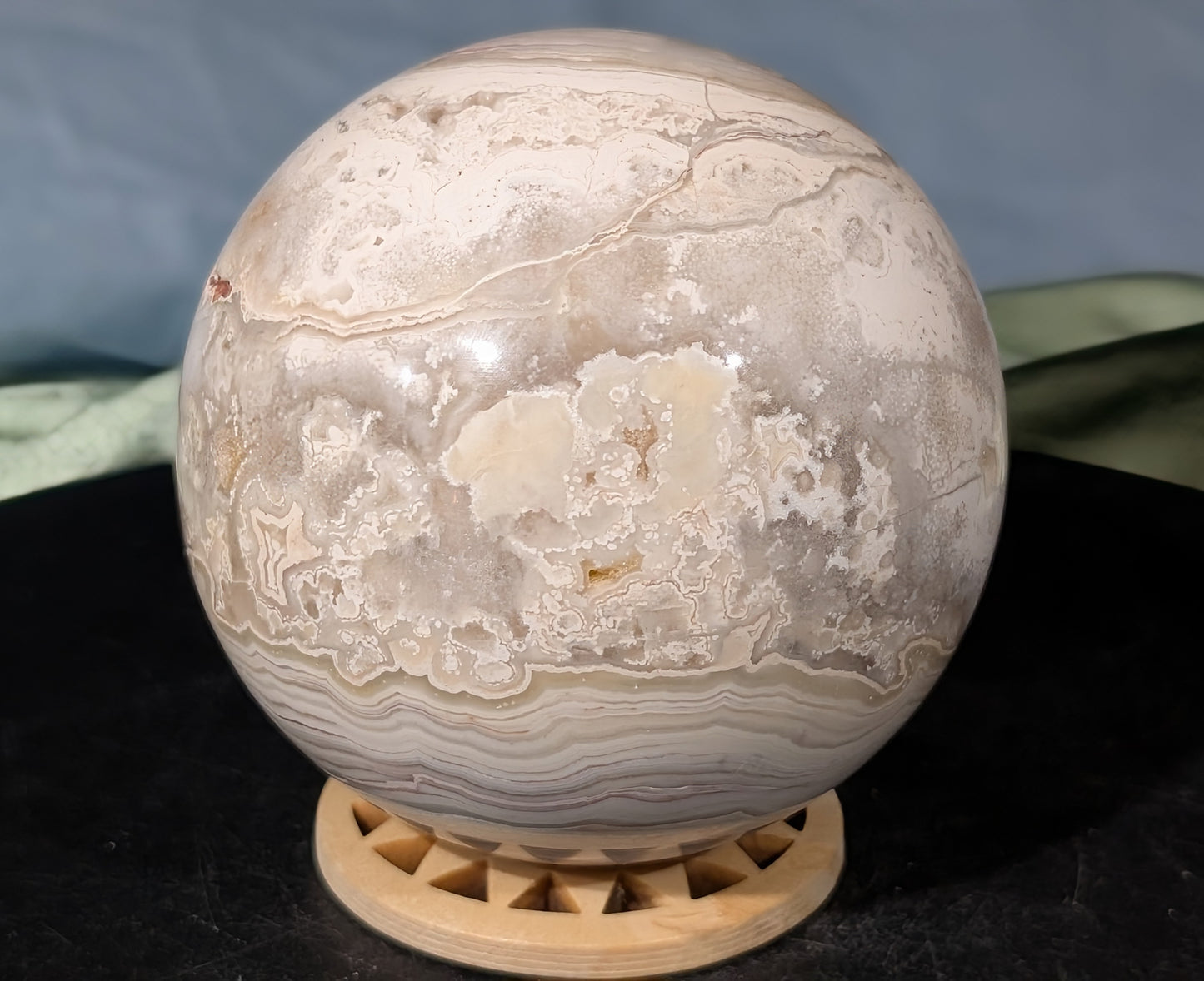 Druzy White Agate Sphere