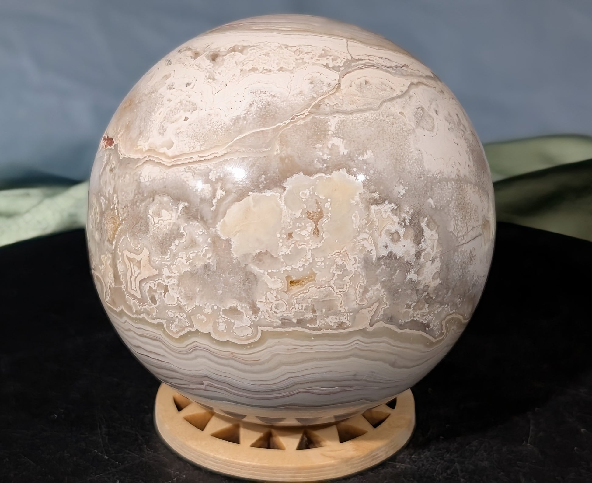 Druzy White Agate Sphere