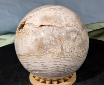 Druzy White Agate Sphere