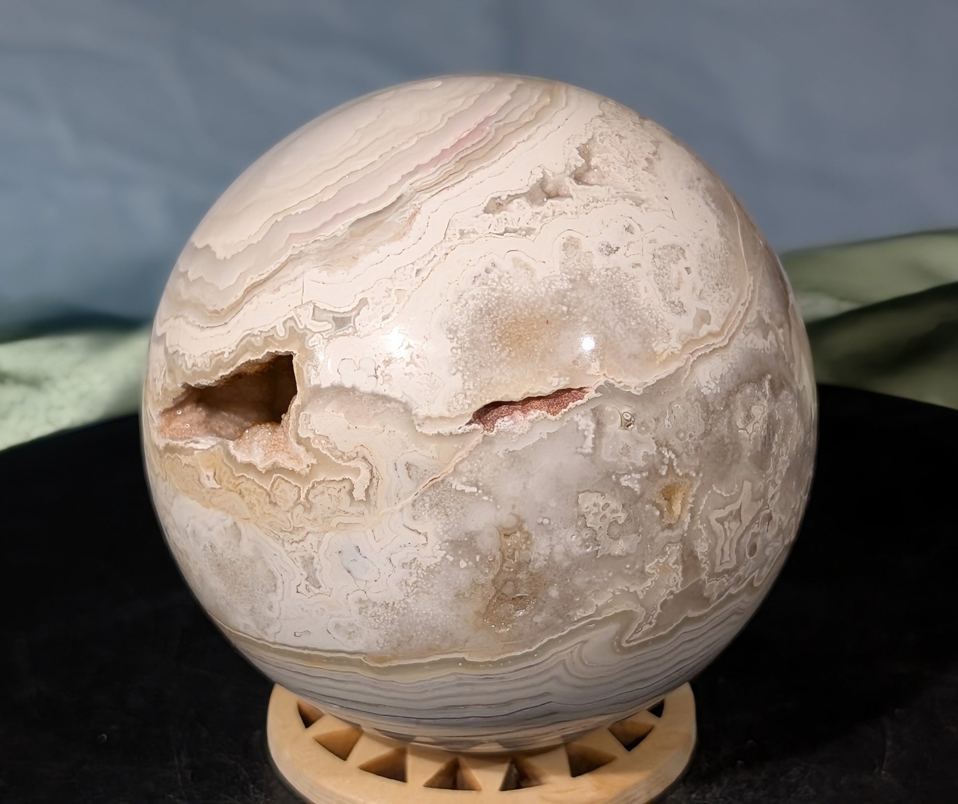 Druzy White Agate Sphere