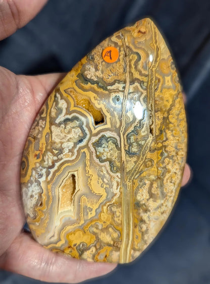 Druzy Yellow Crazy Lace Agate Flame 1A1