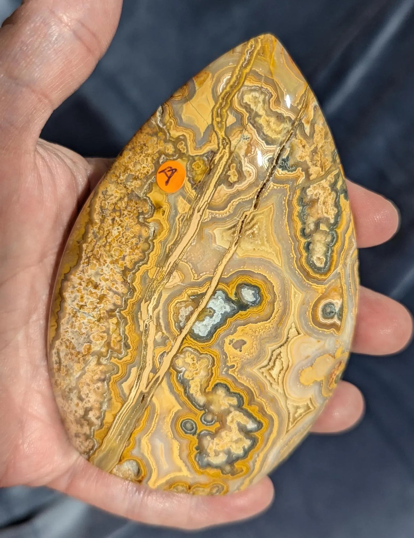 Druzy Yellow Crazy Lace Agate Flame 1A2