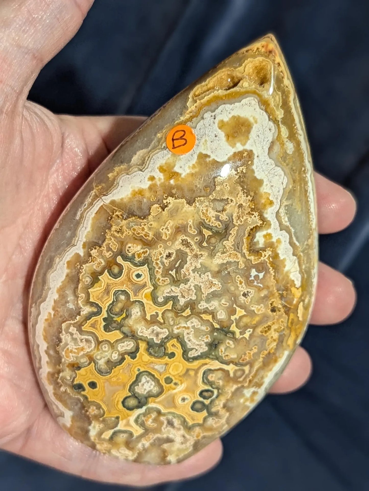Druzy Yellow Crazy Lace Agate Flame 1B1