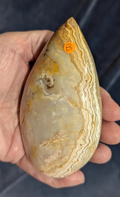 Druzy Yellow Crazy Lace Agate Flame 1B2