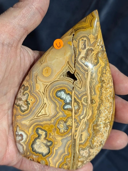 Druzy Yellow Crazy Lace Agate Flame 1C2
