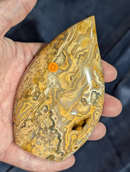 Druzy Yellow Crazy Lace Agate Flame 1D1