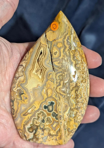 Druzy Yellow Crazy Lace Agate Flame 1D3