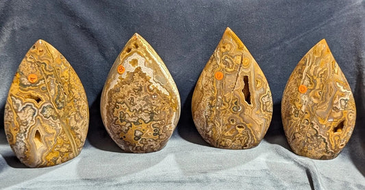 Druzy Yellow Crazy Lace Agate Flames