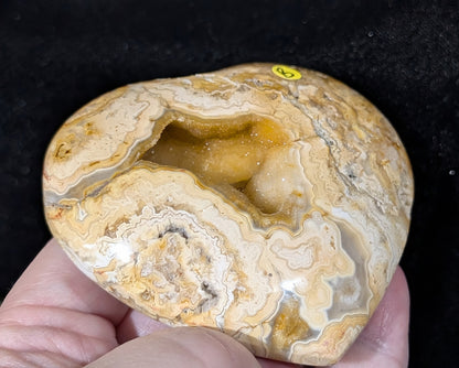 Druzy Yellow Crazy Lace Agate Heart