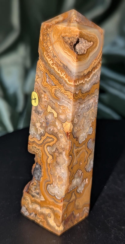 Druzy Yellow Crazy Lace Agate Tower A