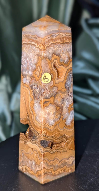 Druzy Yellow Crazy Lace Agate Tower B